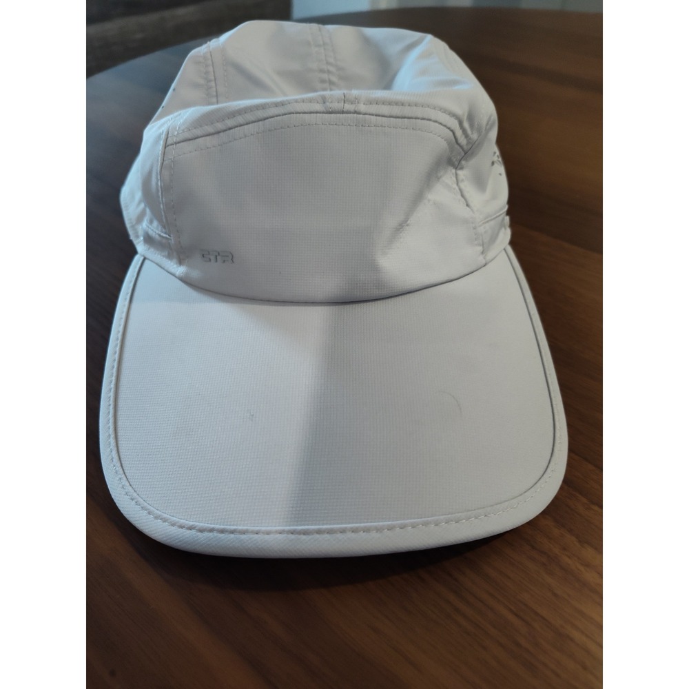 CTR Chaos Summit Run Hat Light Gray Sun Cape Recycled Running Cap M/L